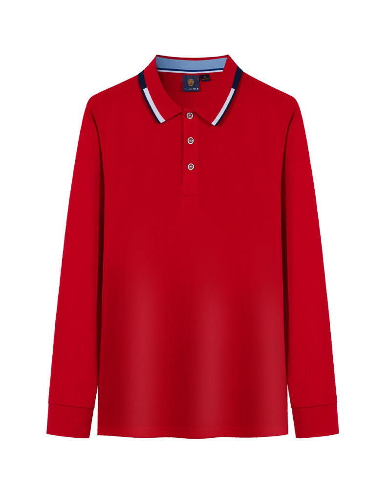 Can in Large Quantities Wholesale Customize Your Own Exclusive Design 6 Color Multi Color Long Sleeved Polo Shirt Spring Version