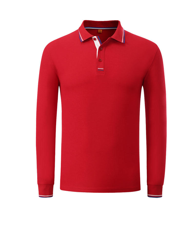 Spring and Autumn Collection 6 Color 38 Yarn Multi Color Long Sleeved Polo Shirt High Quality Simples Style Polo Shirt Design