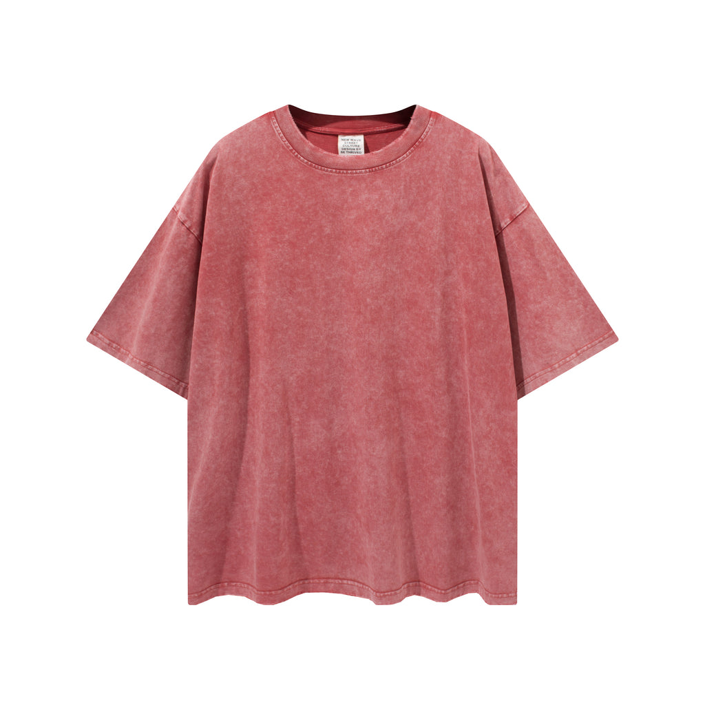 Streetwear Custom Acid Wash Tshirt Drop Shoulder High Quality Summer New Design Tshirt Wholesale Puff Printing Men's T-shirts