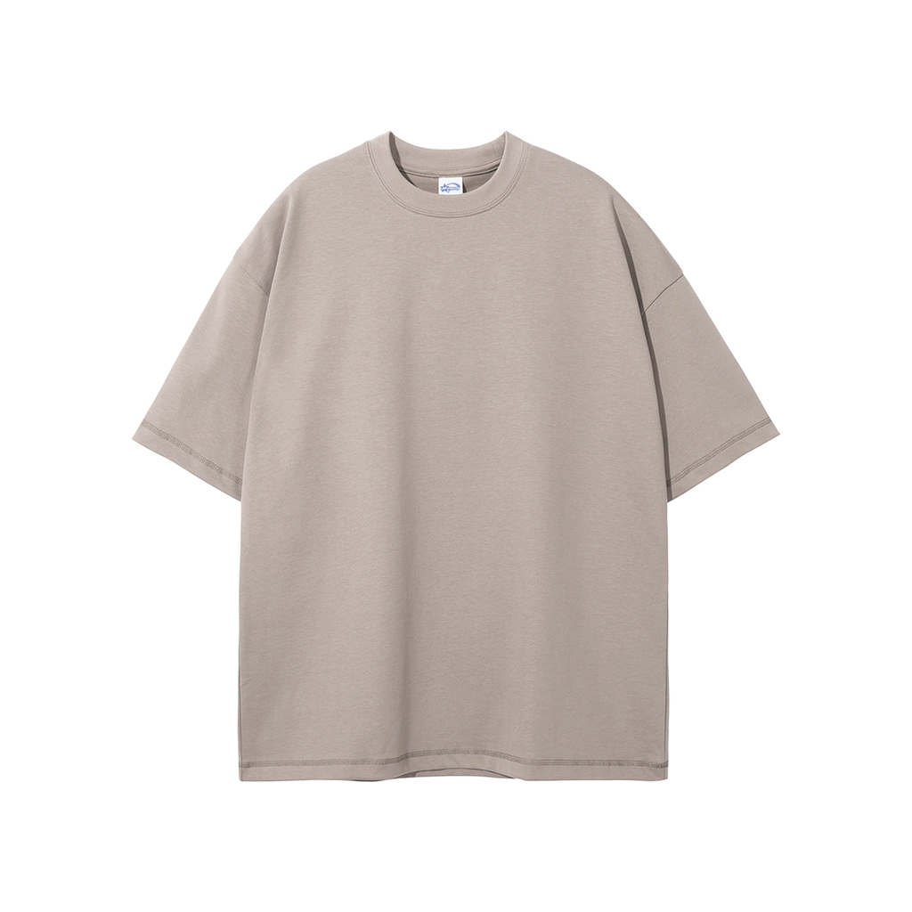 Men's T-shirts Streetwear Loose Drop Shoulder Pure Color Casual Heavyweight Summer Short Sleeve Heavy Cotton Plain T-shirts