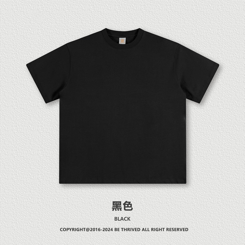 Oversized Pure Color Heavyweight Sublimation Blank High Quality 100% Cotton Streetwear Black Distressed Embroidery T Shirts