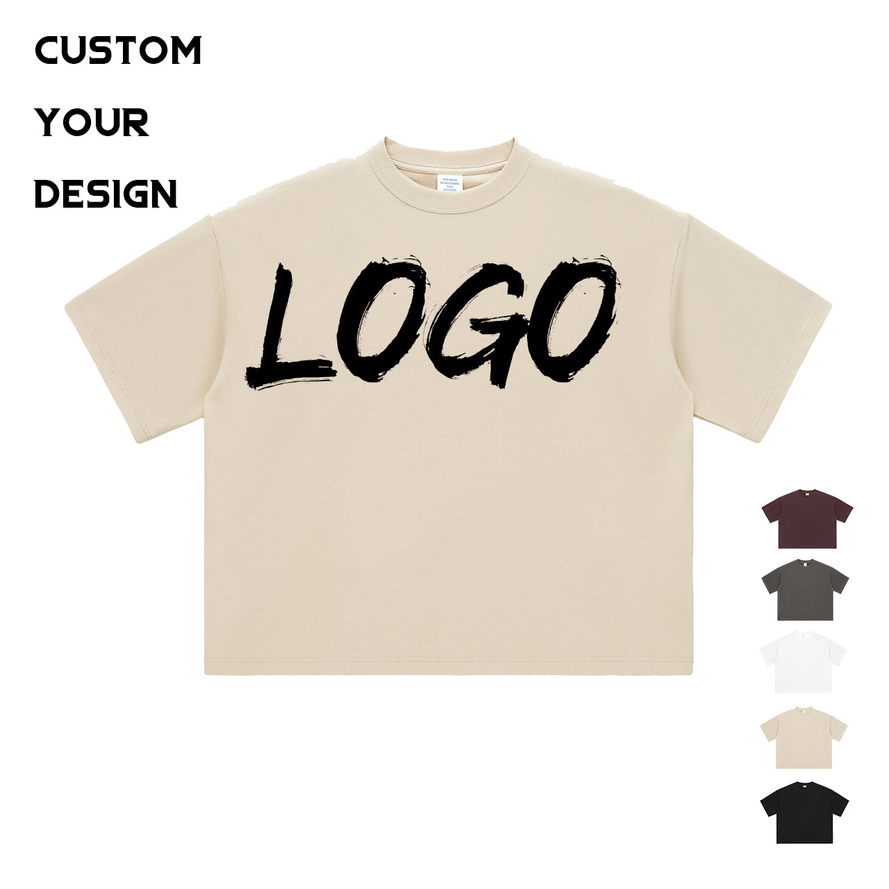 Tshirt Mens Clothing Blank Pure Color Customized 230g Heavy Cotton Loose Round Neck Plain Men's Dtf Transfers for t Shirts