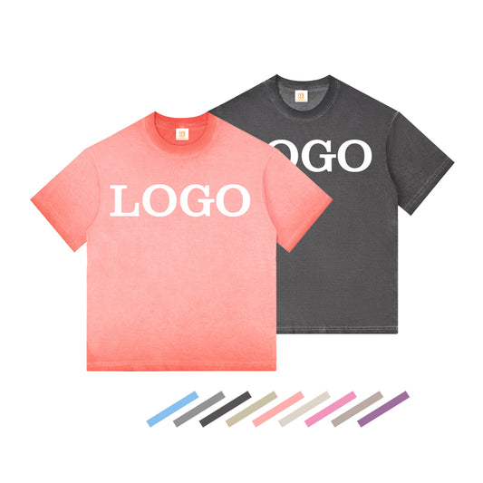 Vintage Custom Acid Wash Tshirts Oversized Round Neck Blank Heavy Cotton Drop Shoulder Wholesale Dtf Transfers for t Shirts