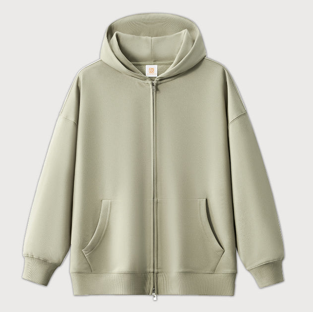 Manufacturer Hoodies 400 Gram Heavyweight Zipper Hooded Sweatshirt Fall and Winter Style Hooded Plain Oversized Streetwear