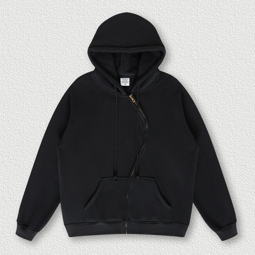 Unisex Hoodies 7 Color S Shaped Zipper Hooded Sweatshirt Trendy American Loose Fit Brand t Shirt Oversized Vintage Style