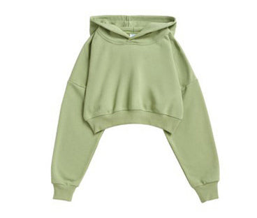 6 Color Fluffy Circle Light Motion Solid Color Versatile off the Shoulder Sexy Hooded Pullover Women's Shirt Winter Style