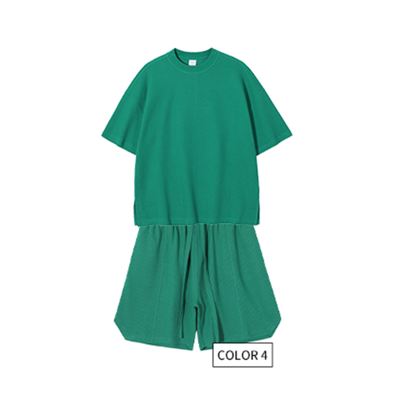 High Quality T-shirt and Shorts Streetwear Embroidery logo Custom High Quality Polyester/Cotton Wholesale Blank T-shirt Set