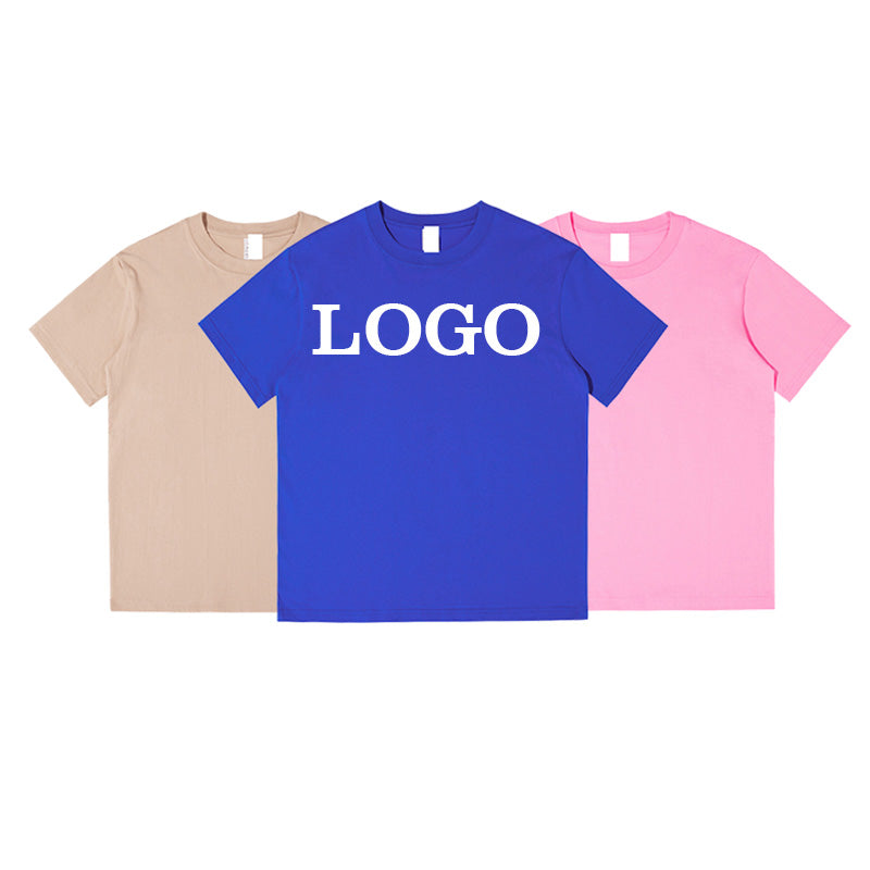 plus size basic t shirts custom logo blank multi color 230g t shirts cotton high quality puff printing round neck men's t-shirts