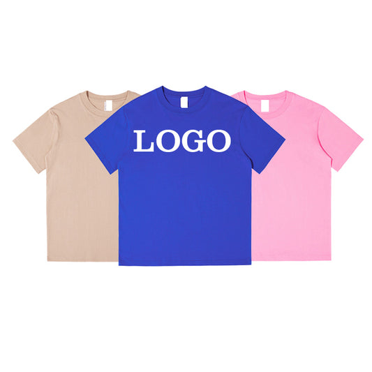 plus size basic t shirts custom logo blank multi color 230g t shirts cotton high quality puff printing round neck men's t-shirts