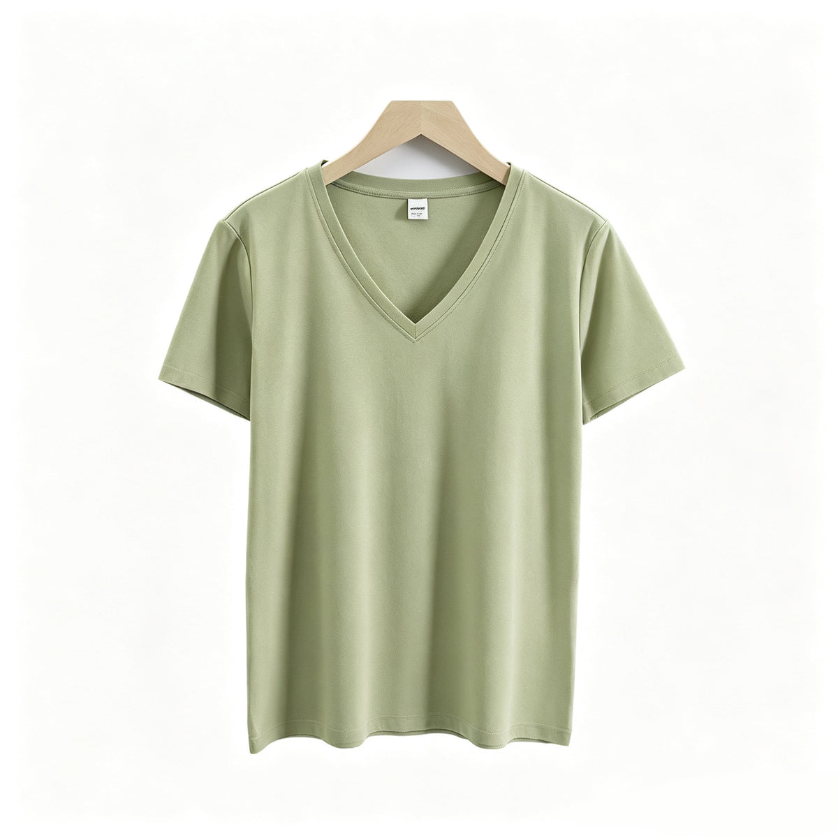 Oem Wholesale 13 Color 80 Count Double Sided Textured Cotton Short Sleeved Women's Summer Loose V-Neck Pure Color t Shirt