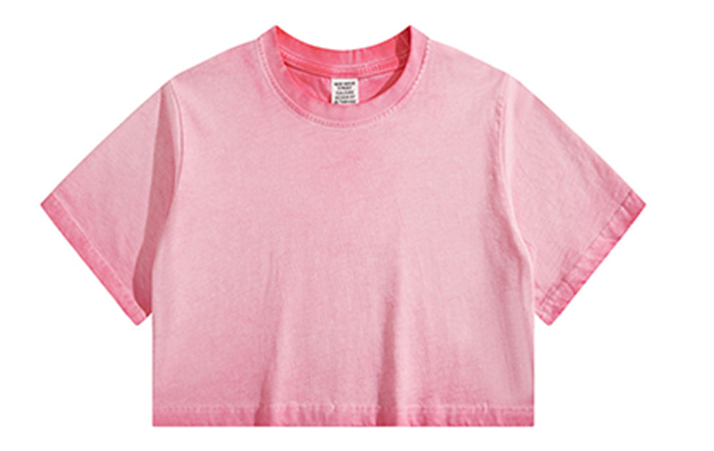 T-shirt From a Trendy Brand 9 Color Ombre Washed Short Sleeve T Shirt Western Style INS Sexy Girl's Top Tshirt 100 Cotton Blanc