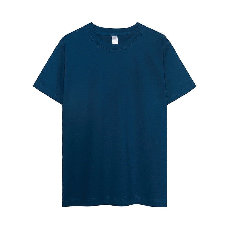 13 Colors Pure Cotton Japanese Style Heavyweight American Retro Solid Color Round Neck Seamless Basic T Shirt for Men and Women
