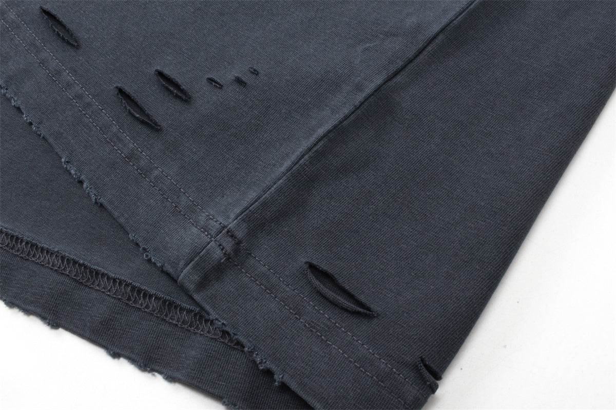 Heavyweight Loose Vintage Broken Oversized Drop Shoulder Custom Acid Wash Streetwear Heavy Cotton Blank Fashion Tshirt Printing