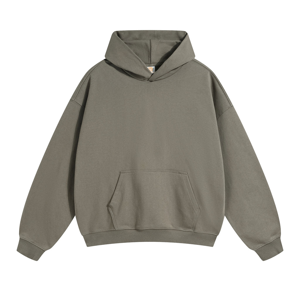 Streetwear Blank Pullover Hoodie Custom Pure Color High Quality Wireless Drop Shoulder Terry Men's Hoodies & Sweatshirts