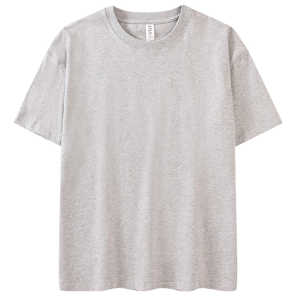 Streetwear Tshirt Pure Color High Quality Blank Custom Distressed Embroidery Round Neck Short Sleeve Heat Transfers for T-shirts