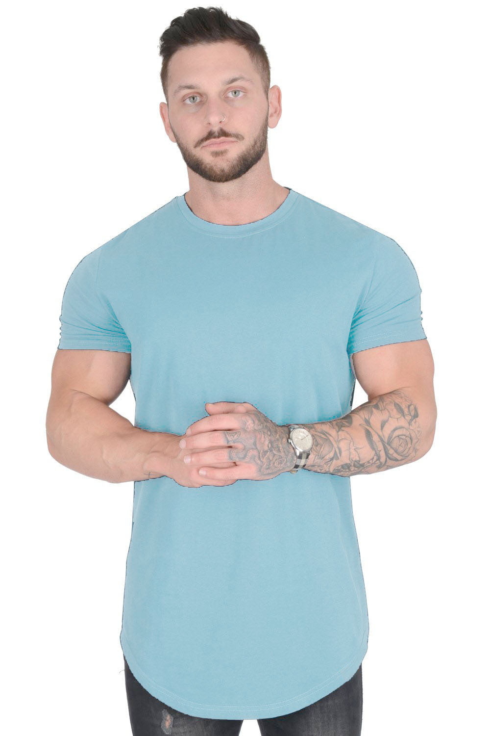 Wholesale Men t Shirt High Quality 11 Color Curved Hemmed Short-sleeved Shirt Printing Custom Personalized t Shirt Design
