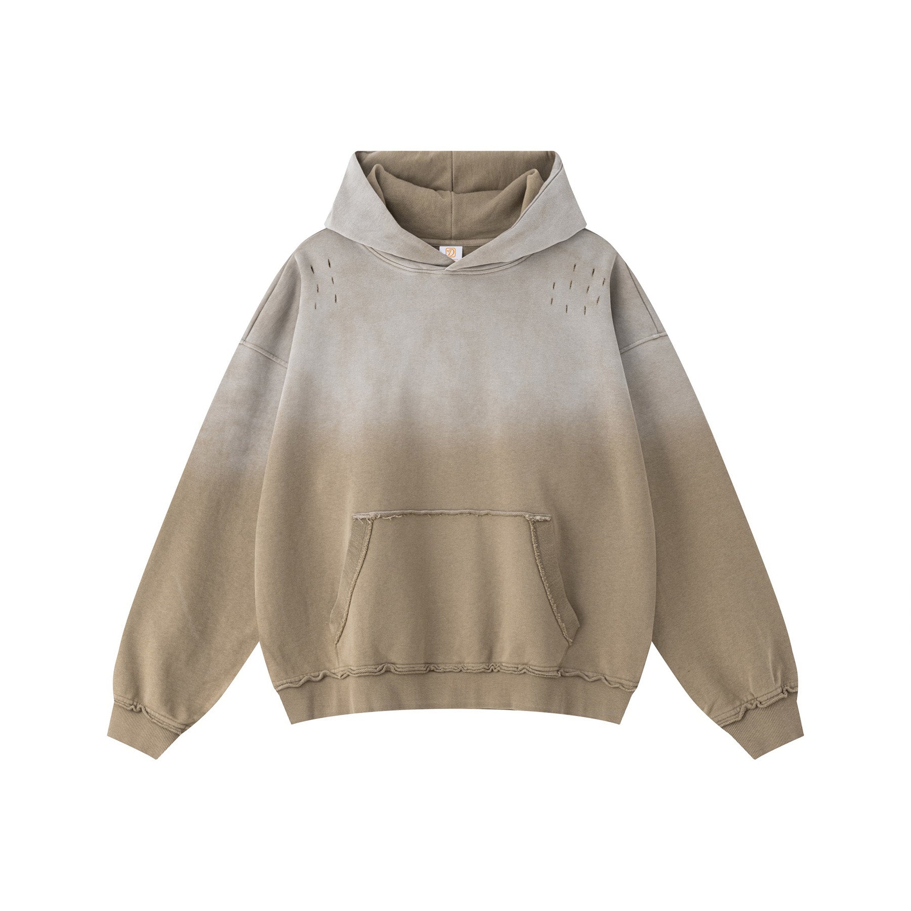 Custom logo Hoodie Blank Pullover Heavy Cotton Washed New Style Casual Gradient Embroidery Streetwear Wholesale Men's Hoodies