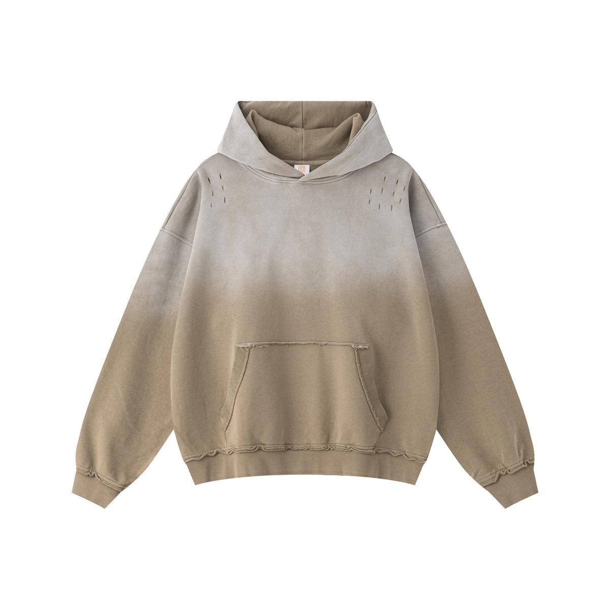 100% Cotton Hoodies Washable Batik Gradient Cut Loose Hooded Sweatshirt High Quality Custom Unisex Fashion Oversized Hooded