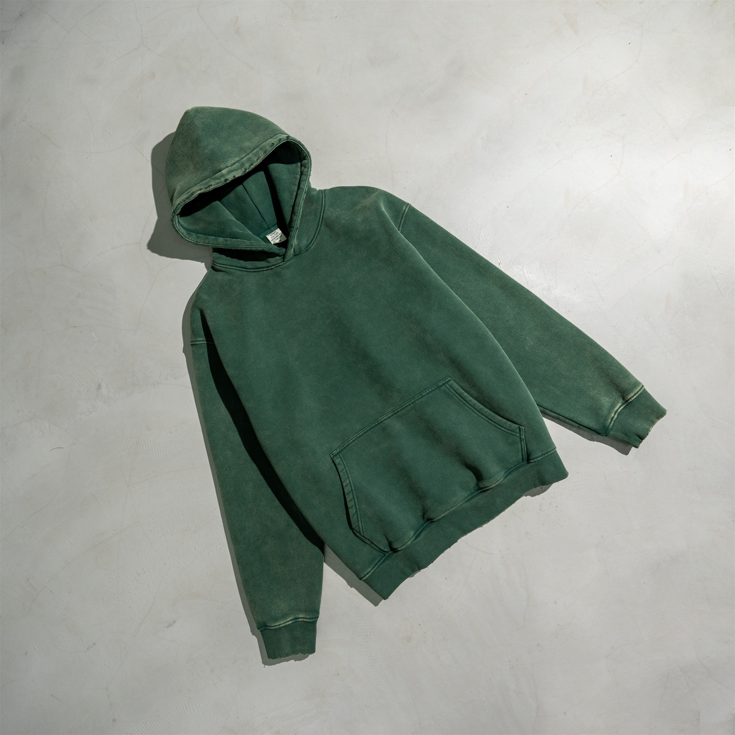 Wireless Vintage Pullover Fleece Hoodie Wholesale Blank Unisex High Quality Custom French Terry Acid Wash Drop Shoulder Hoodie