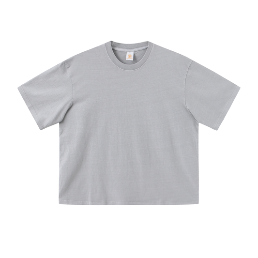 100% Cotton t Shirt Custom Round Neck Vintage Boxy Fashion Short Style Puff Printing Unisex High Quality Plain Tshirts Wholesale