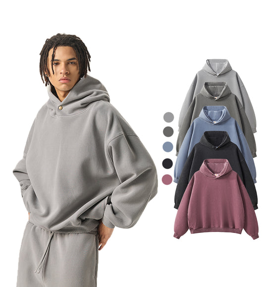 Loose Heavyweight Washed Vintage Casual Broken Blank Mens Hoodies And Weatshirts