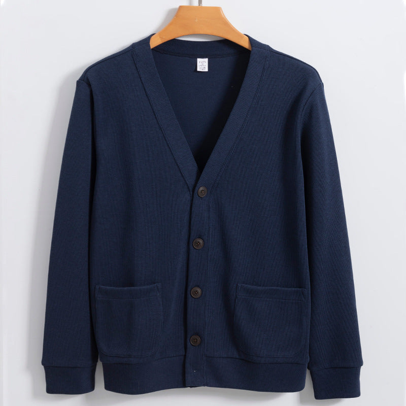 Custom logo Fall and Winter Style Seven Color Cotton Knit Cardigan with air Layer V Neck Short Jacket From a Trendy Brand