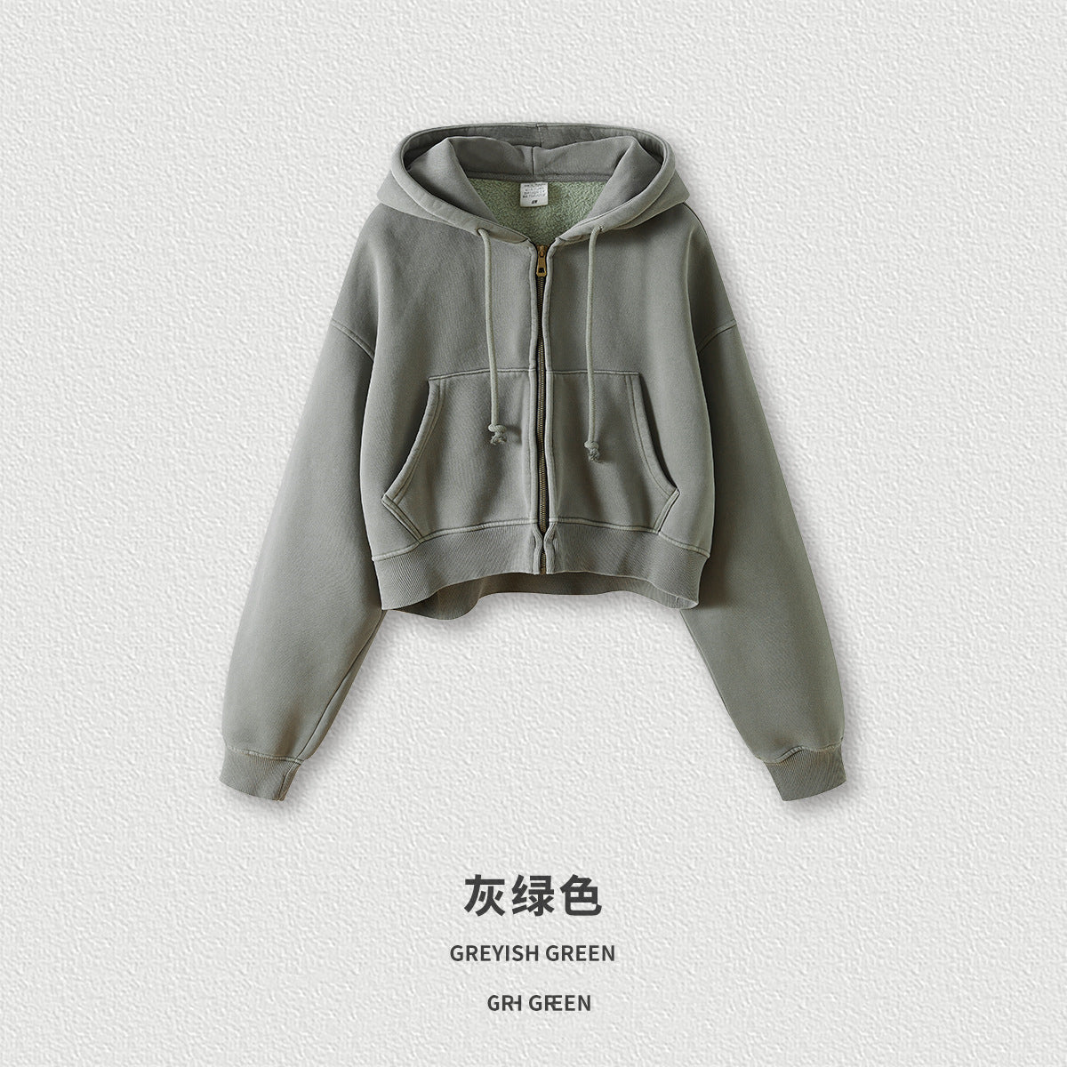 Vintage Custom Washed Crop Top Short Fashion Fleece Boxy Blank Pullover Heavyweight Women's Hoodies Sweatshirts