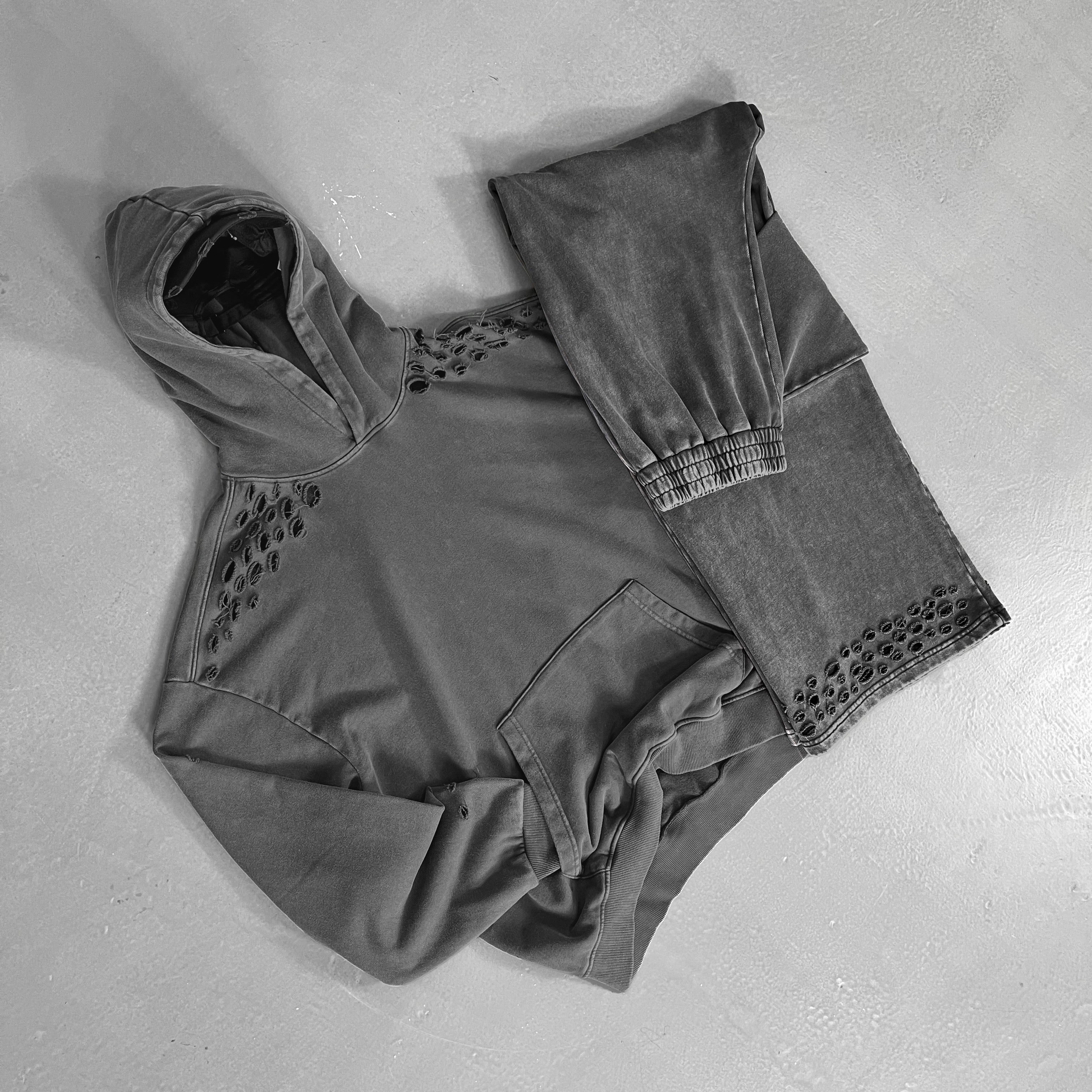 Sublimation High Quality 100% Cotton Broken Planet Blank Hollowed-out Design Hoodies & Sweatshirts