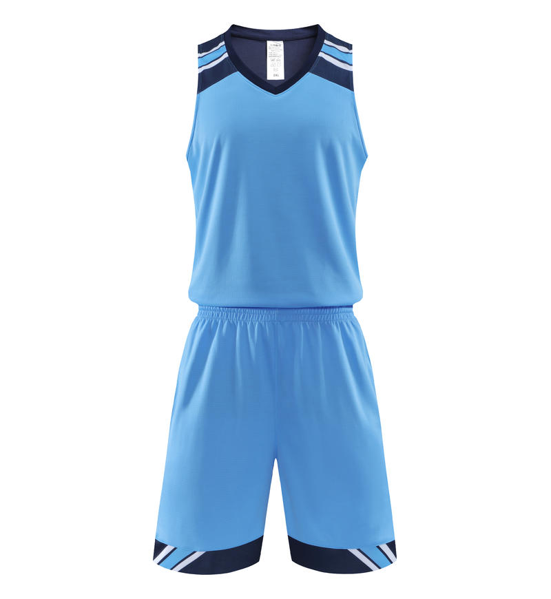 Custom logo 5 Color Men's and Women's 100% Polyester Fiber V Neck Basketball Uniform Set with Vertical Stripes and Plain Fabric