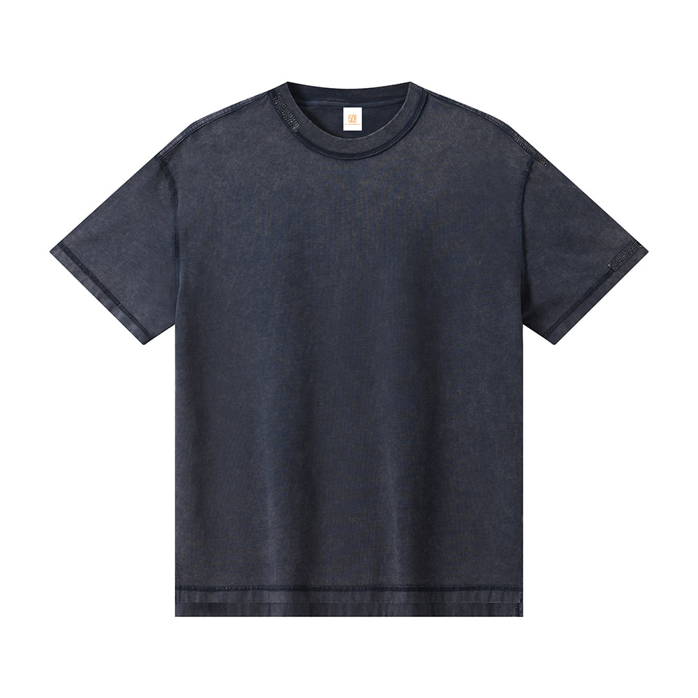 Men Tshirts High Quality Embroidered Snowflake Reverse Stitch Pure Cotton T-Shirt Free Sample t Shirt Personalized Design