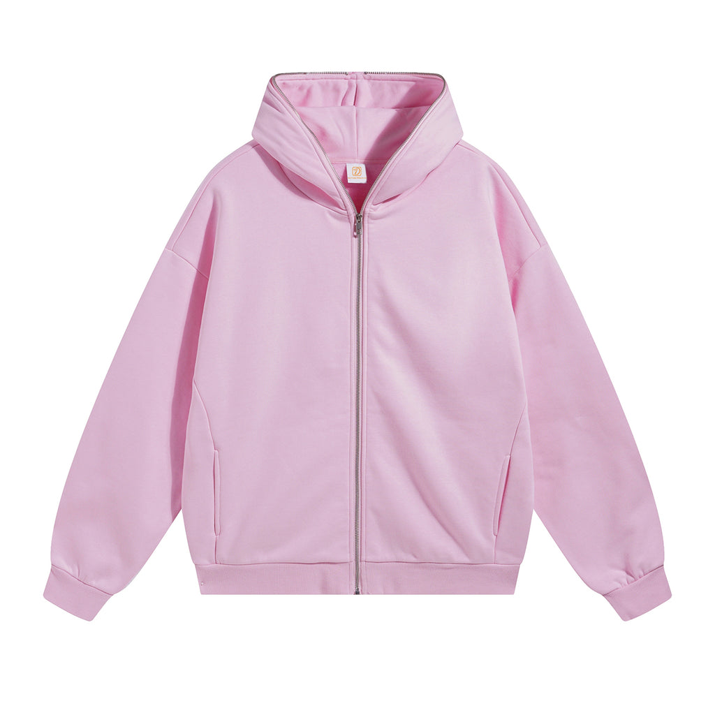 Custom Full Face Zip Fleece Hoodie Unisex High Quality Embroidered Heavyweight Polyester/Cotton Streetwear Hoodies for Men