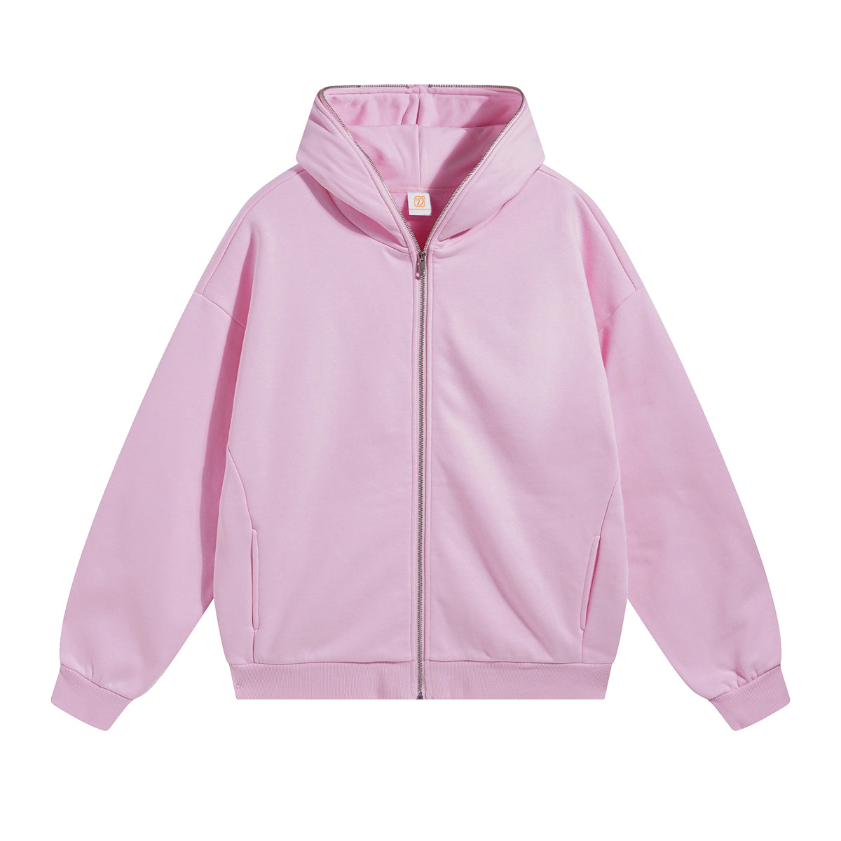 Customized 430gsm a Thick Fabric Pullover with a Dropped Shoulder and a Full Zipper Is Available in Sample Form.Zipper Hoodie