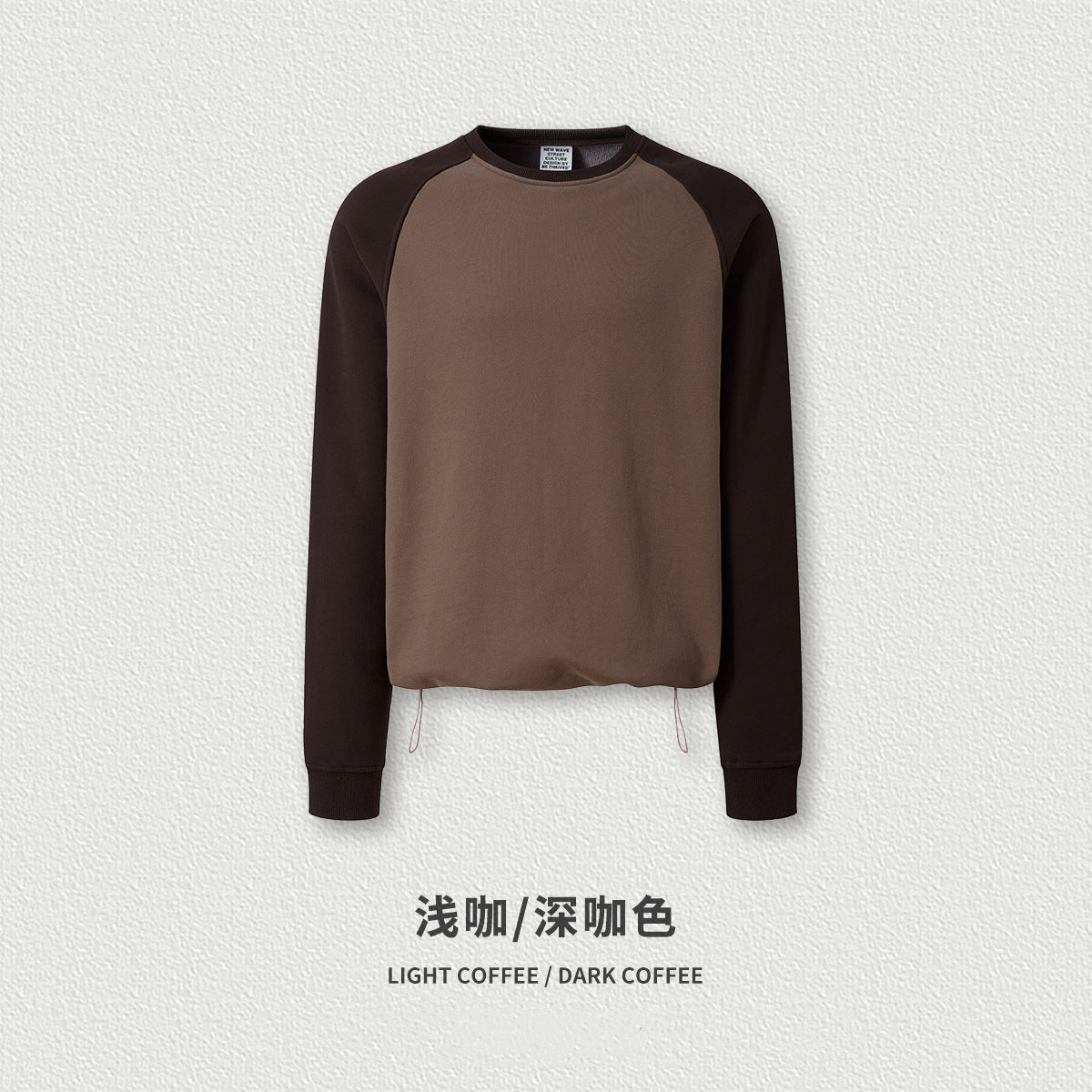 100% Cotton Hoodies 5 Color Retro Crossover Color Round Neck Hoodie with Heavy and Loose Fit Trendy Brand Drawstring at the Hem