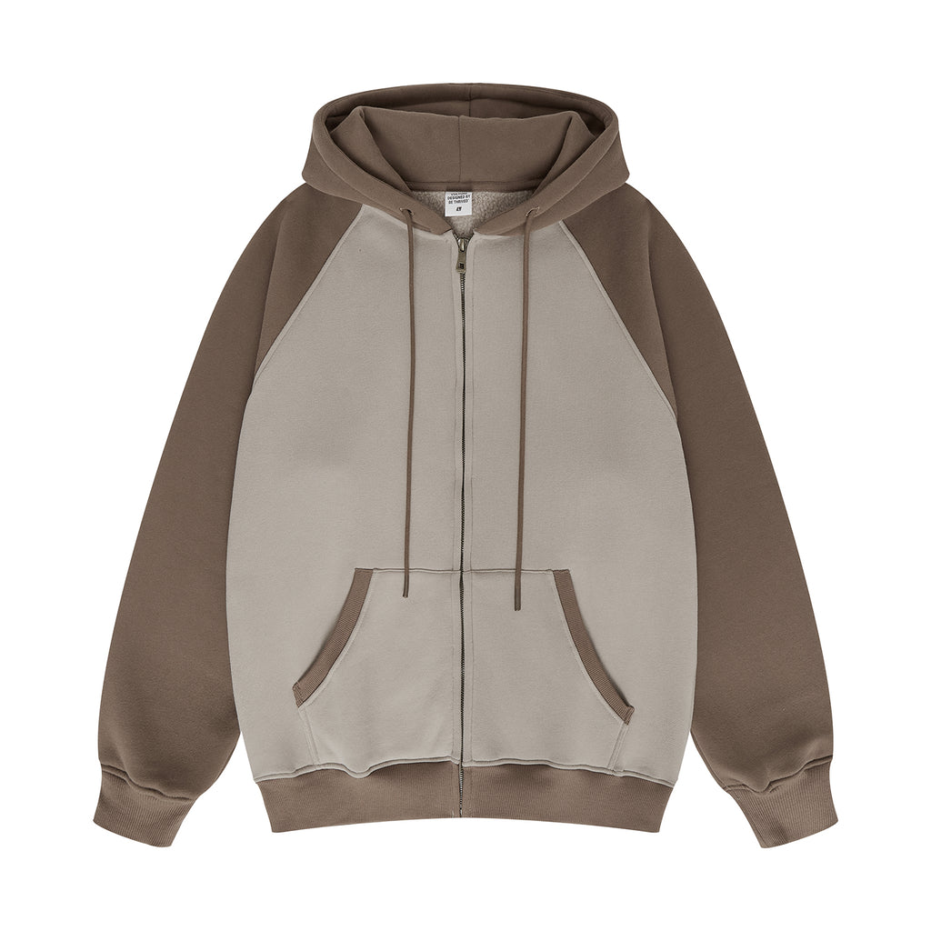 Heavyweight Manufacturer Hoodies Boxy Shoulder-crossing Color-blocked Fleece Loose Custom Puff Printing Fashion Hoodies