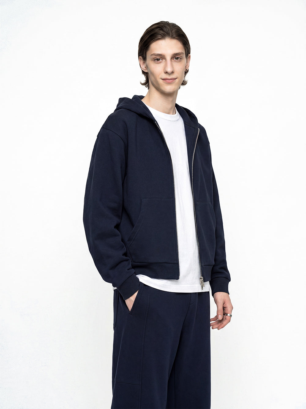 Boxy Loose Fitting Hooded Sweatshirt Heavyweight Hoodie 360g American Style Zipper Pullover Shirt Autumn and Winter Style