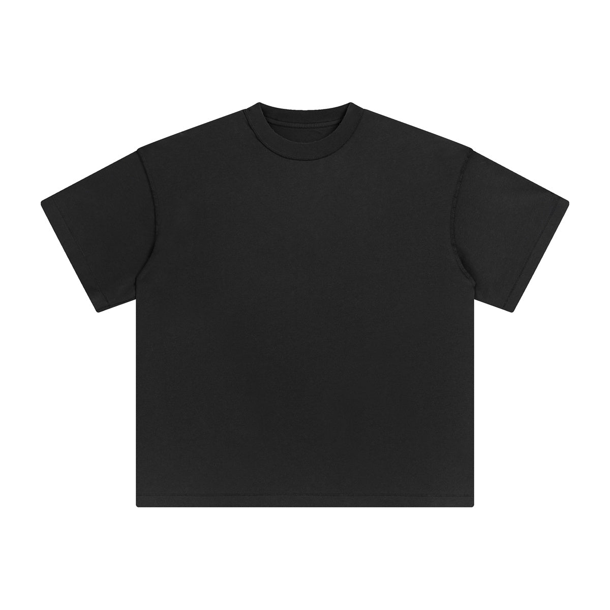 Customized t Shirts Heavy Duty Edge Trimmed Collar Water Washed Loose Fitting Dropped Shoulder Short Sleeves Simples Style