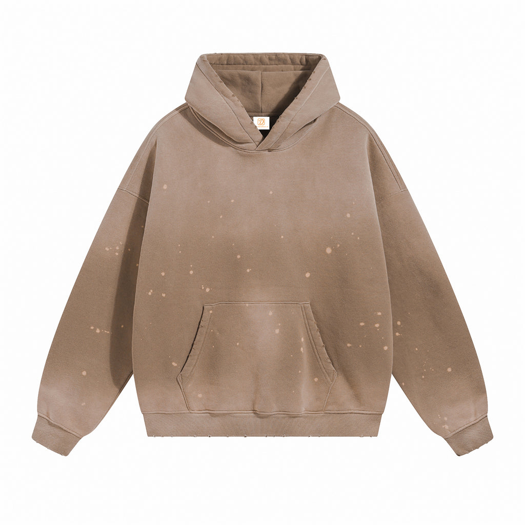 Wholesale Hoodies Custom Distressed Unisex High Quality Acid Washe Broken Streetwear Heavyweight Vintage Hoodie Manufacturers