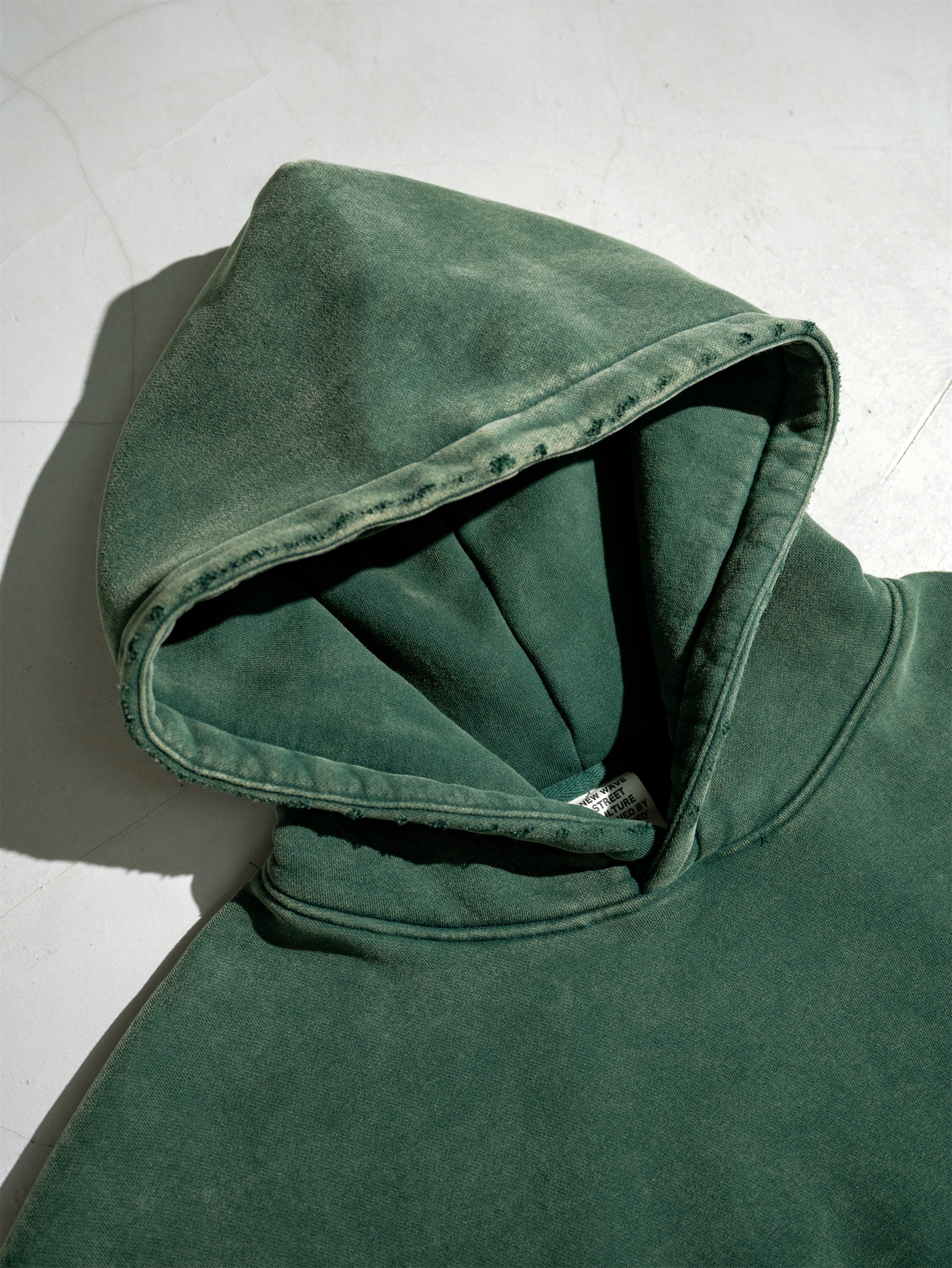 Wireless Vintage Pullover Fleece Hoodie Wholesale Blank Unisex High Quality Custom French Terry Acid Wash Drop Shoulder Hoodie