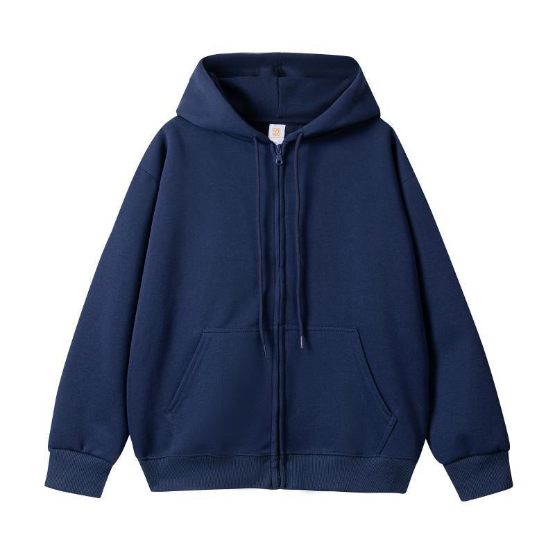 Heavy Cotton Custom Full Zip High Quality Streetwear Plus Size Wholesale Distressed Embroidery Drop Shoulder Pullover Hoodies