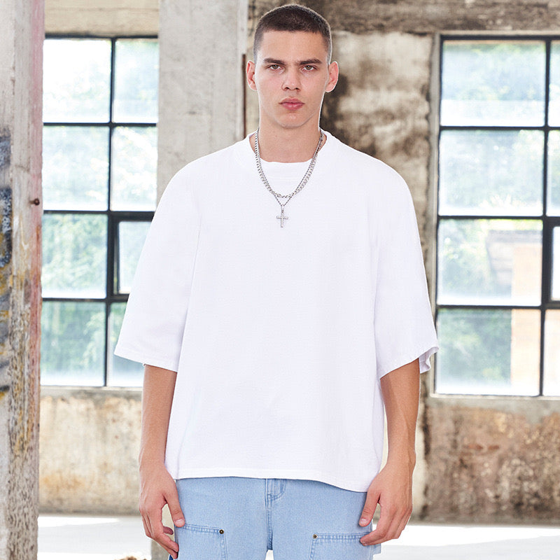 300G Heavyweight Drop Shoulder Box Fit One-shoulder Short Sleeves Streetwear Custom logo High Quality Fashiondesign t Shirt
