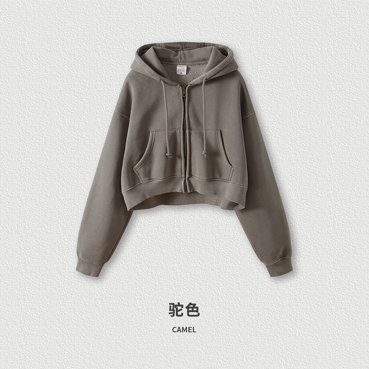 Vintage Custom Washed Crop Top Short Fashion Fleece Boxy Blank Pullover Heavyweight Women's Hoodies Sweatshirts