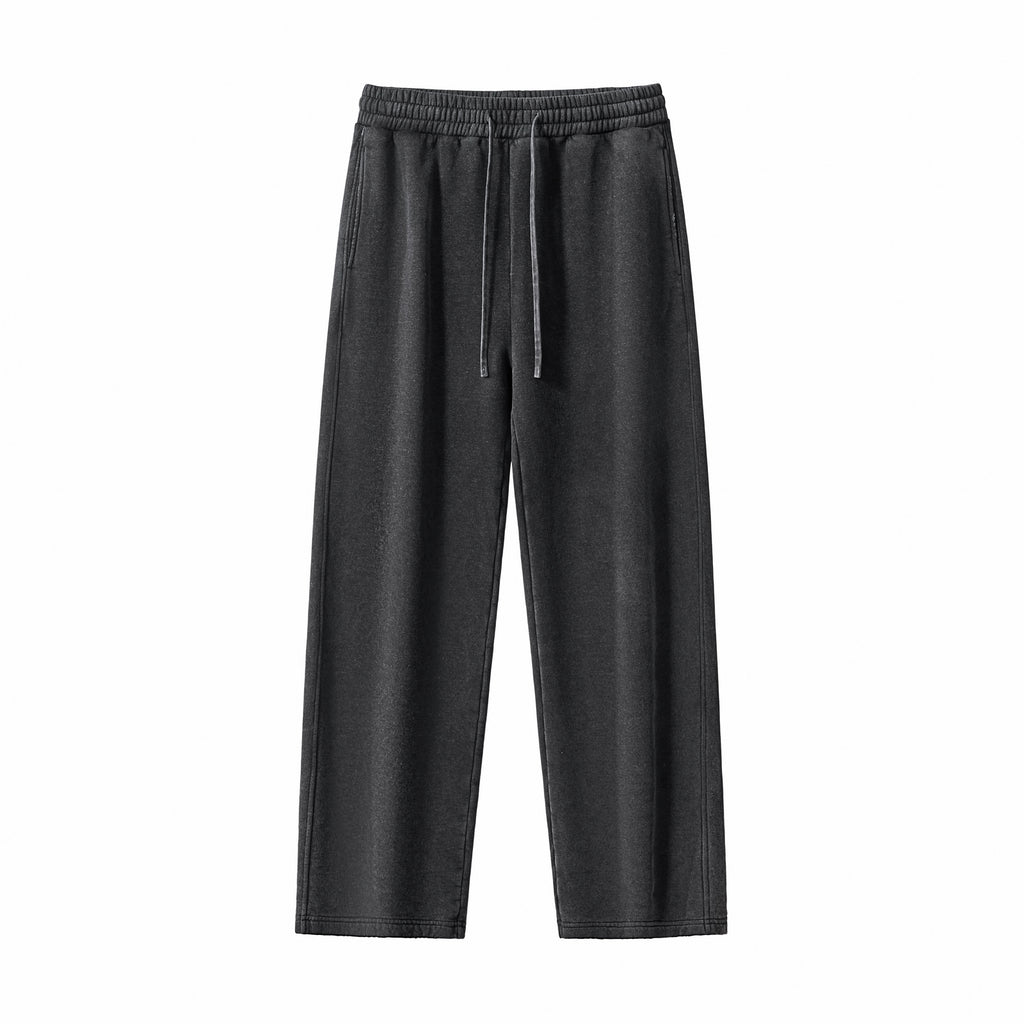 Men's Pants Customized Heavyweight Streetwear New Wash Pure Color Loose Drawstring High Quality Wholesale Sweatpants