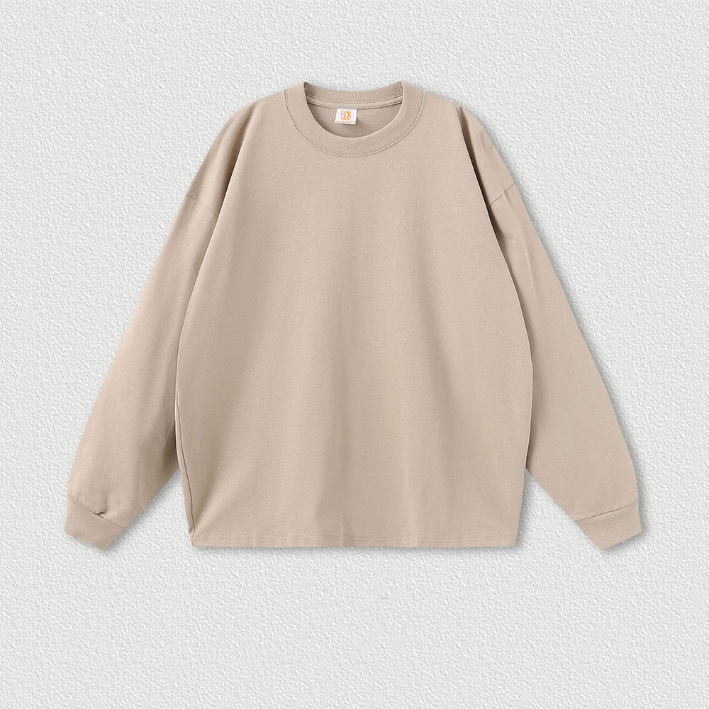 Heavyweight Tshirts Boxy Streetwear Loose High Quality Cotton Long Sleeve Custom Puff Printing Wholesale Men's T-shirts