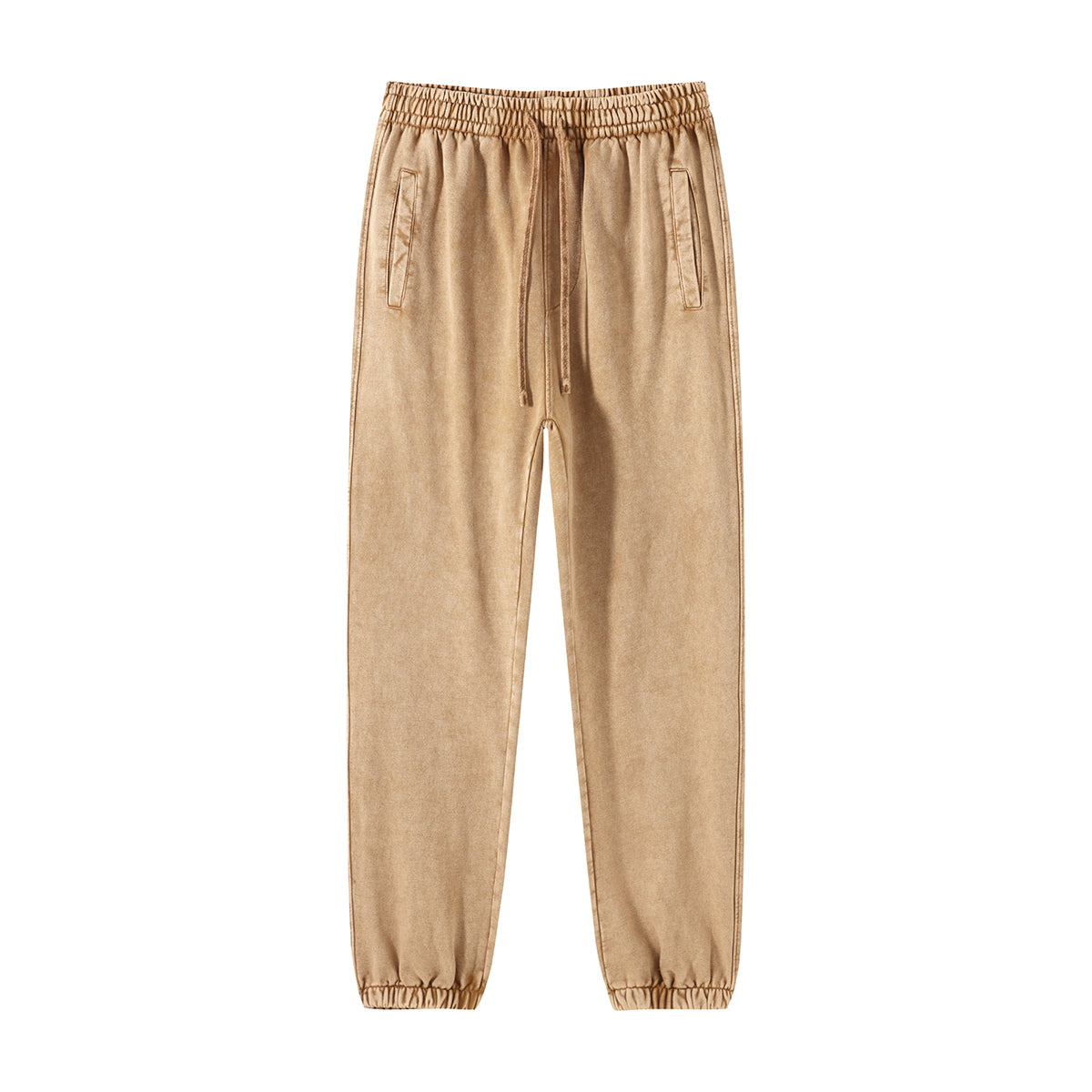 Fall and Winter Style 100 Cotton Blanc Belted Wax Dyed Distressed Long Sweatpants Heavy Duty Free Sample Sweatpants Design