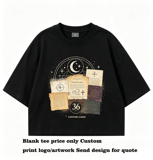 Men's T Shirt Loose Short Sleeved Pure Cotton in Solid Color with Round Neckline and Dropped Shoulders Boxy Style for Men