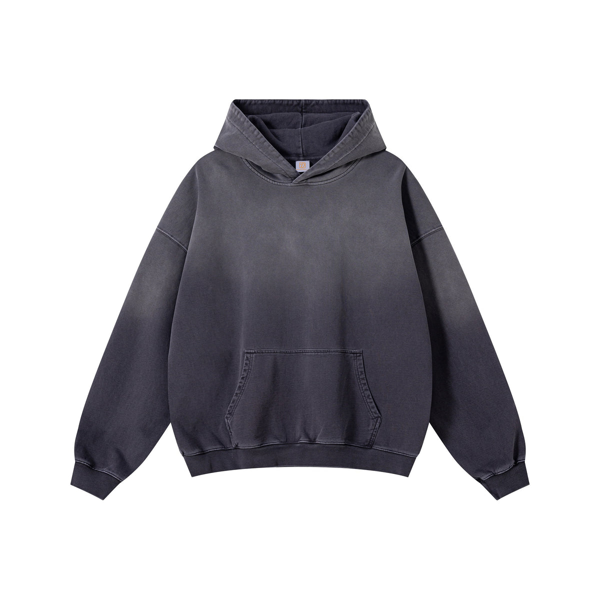 Oem Custom 100% Cotton Hoodies Retro Water Washed Hooded Sweatshirt with Horsehair Distressing Effect Heavyweight Hoodie