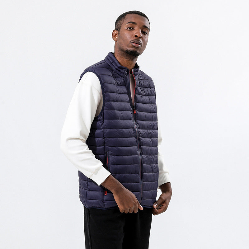 Manufacturer 4 Color Down and Cotton Men's Stand up Collar Sleeveless Warm Vest for Autumn and Winter blazer for Men Jacket