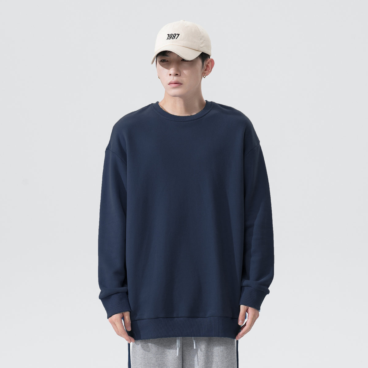 Customizable with Your Favorite Pattern 12 Color French Style Cable Knit Crew Neck Streetwear Plain Blank Hoodie for Printing