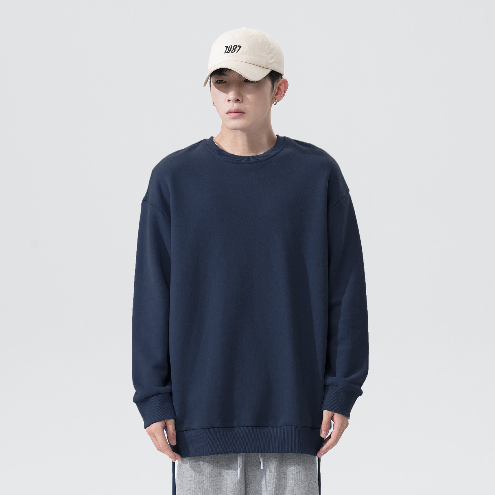 Customizable with Your Favorite Pattern 12 Color French Style Cable Knit Crew Neck Streetwear Plain Blank Hoodie for Printing