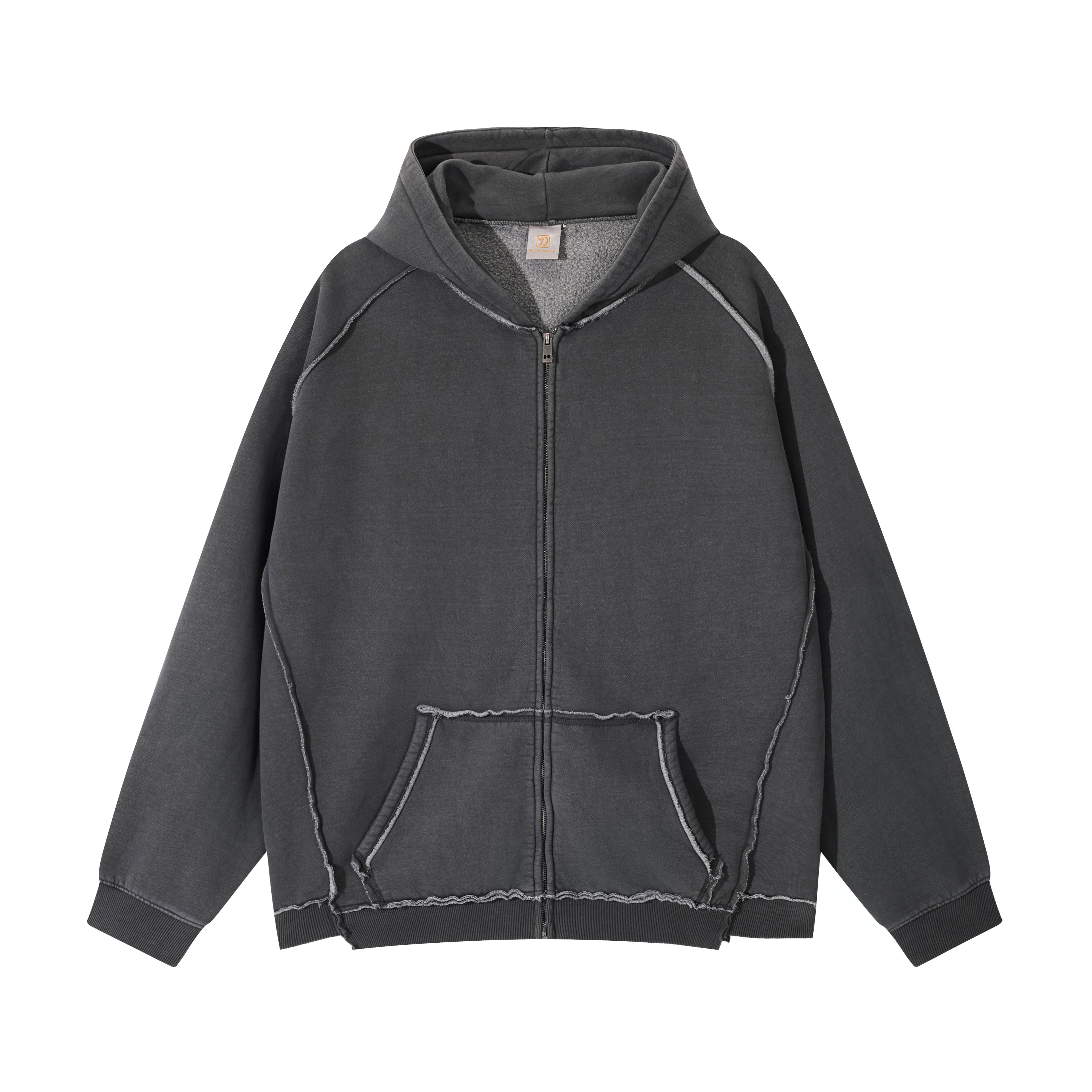 Heavyweight Cutom Hoodies logo Streetwear Washed Oversized Fleece Drop Shoulder Puff Print Fashion Men's Hoodies & Sweatshirts